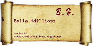 Balla Héliosz névjegykártya